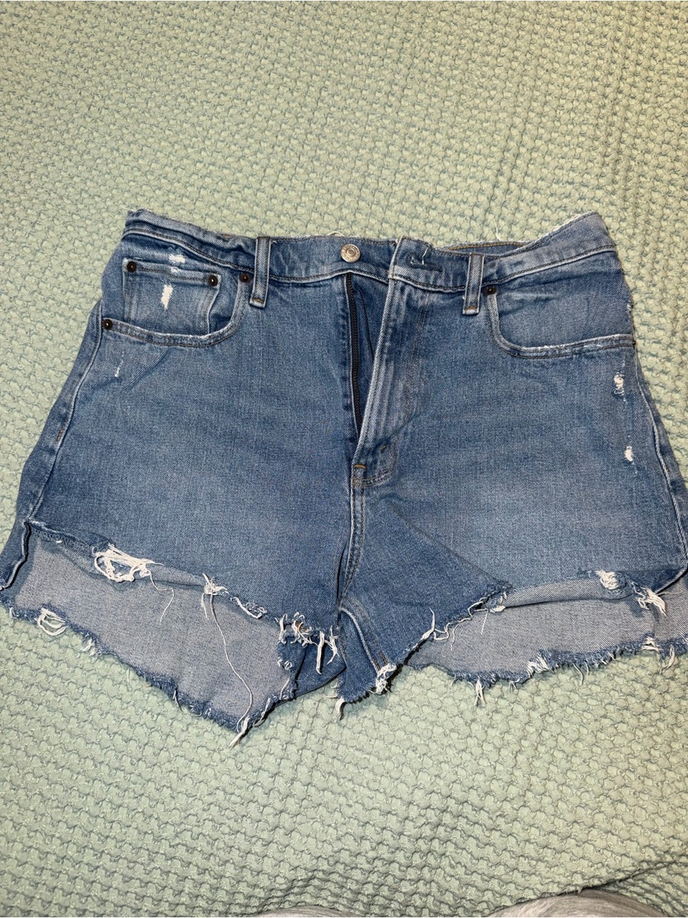 Abercrombie & Fitch Distressed Blue Denim Cutoff Shorts